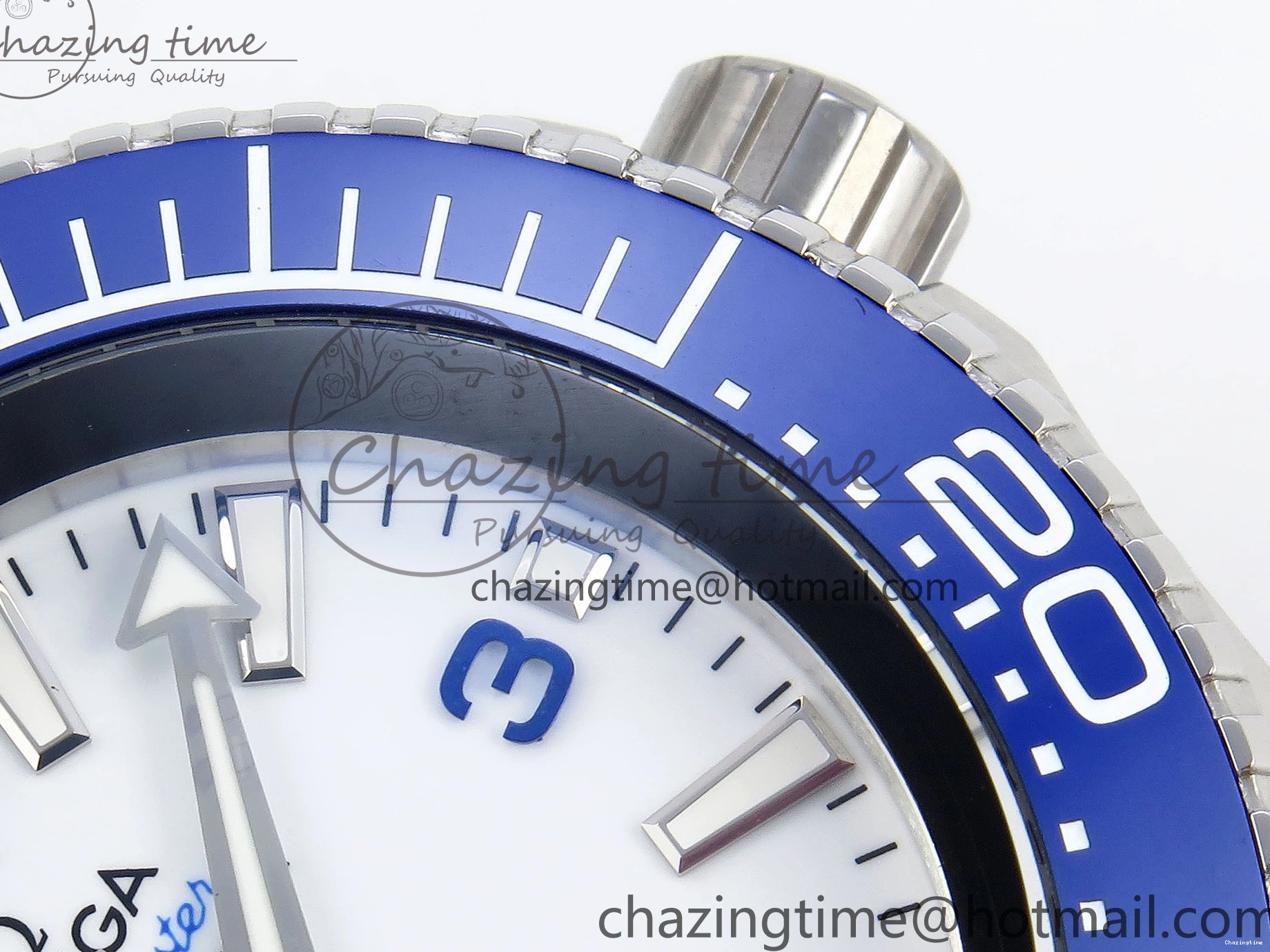 0305 Efficient SEAMASTER PLANET OCEAN 6000M ULTRA DEEP 45.5MM SS TF 1:1 BEST EDITION WHITE DIAL BLUE BEZEL ON SS BRACELET A 7759